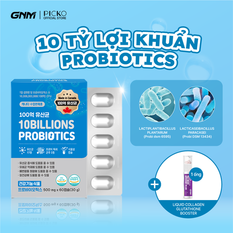 Hộp 60 viên Men hỗ trợ tiêu hóa 10 tỷ lợi khuẩn GNM 10 Billion Probiotics [Uống 1 viên/ngày]