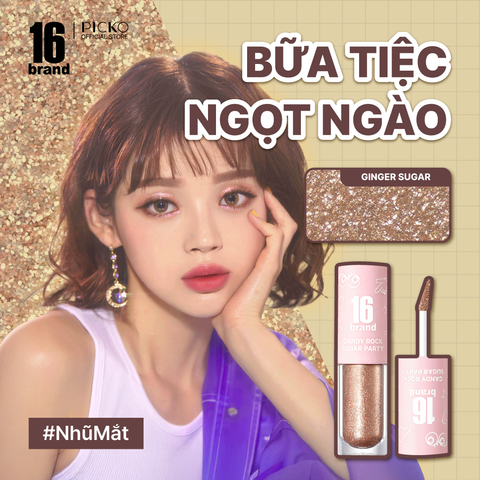 [Mua 1 Tặng 1] Nhũ mắt Sixteen Brand 16 Candy Rock Sugar Party 3.3g