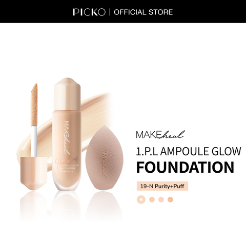 Kem nền Makeheal 1.P.L Ampoule Glow Foundation - Tặng mút Glow Up Jumbo Puff