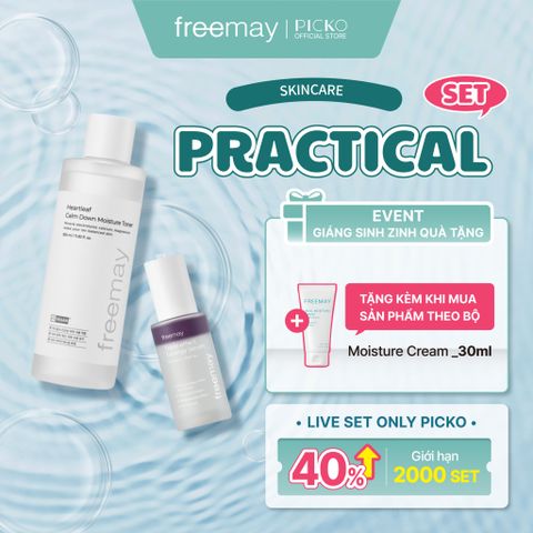 Freemay Bộ Sản Phẩm 2 Món Nước Hoa Hồng và Tinh Chất Thu Nhỏ Lỗ Chân Lông (Toner 350ml, Serum 50ml)