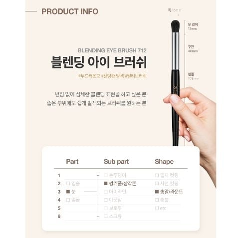 Cọ trang điểm mắt STUDIO17 BLENDING EYE BRUSH 712