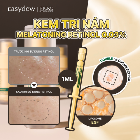 Huyết Thanh Dưỡng Da, Hỗ Trợ Làm Sáng, Cải Thiện Nếp Nhăn Easydew DW-EGF Retinol 0.03% Melatoning Cream (Basic)1ml
