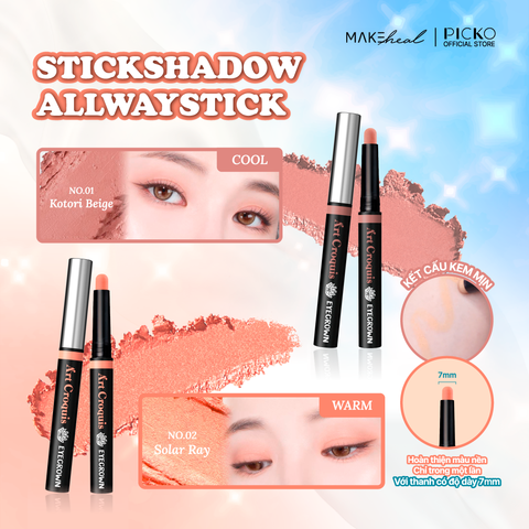 Phấn mắt Makeheal Eyecrown Artcroquis Stickshadow Allwaystick 1,2g