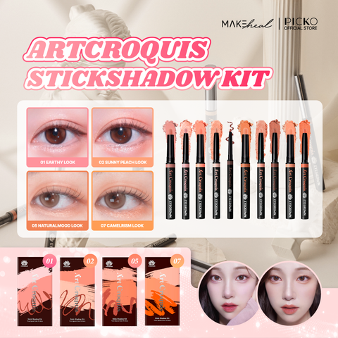 Bộ KIT trang điểm mắt 3 món MAKEHEAL EYECROWN ARTCROQUIS STICKSHADOW