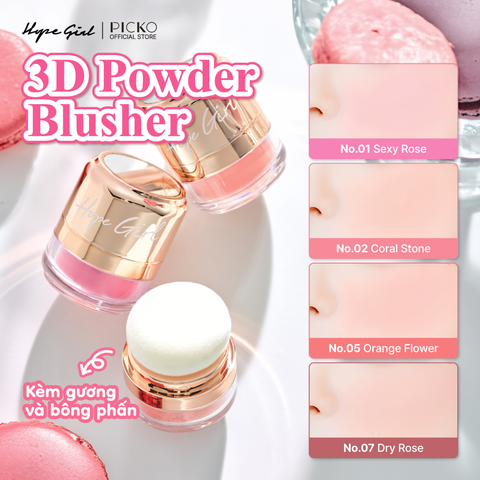 [Hope Girl] Phấn Má Hồng Dạng Bột 3D POWDER BLUSHER 5Gr