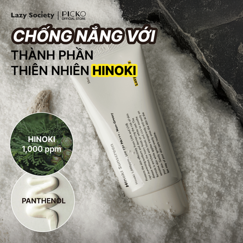 Kem chống nắng Lazy Society Hinoki Sunscreen SPF50+ PA+++