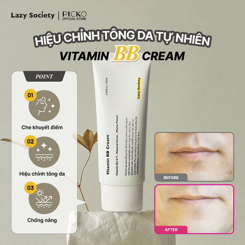 Kem BB trang điểm cho nam Lazy society Vitamin BB Cream 30ml