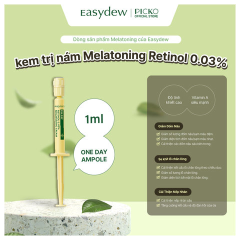 Huyết Thanh Dưỡng Da, Hỗ Trợ Làm Sáng, Cải Thiện Nếp Nhăn Easydew DW-EGF Retinol 0.03% Melatoning Cream (Basic)1ml