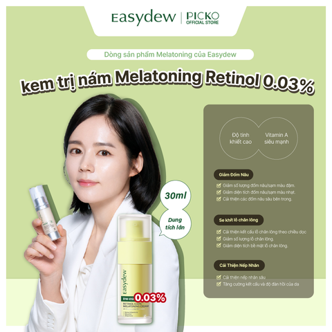 Tinh Chất Dưỡng Trắng, Cải Thiện Nếp Nhăn Easydew DW-EGF Retinol 0.03% Melatoning Cream (Basic) 30ML