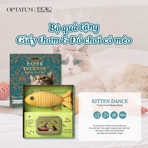 Set Giấy Thơm Phiên Bản Mèo Cưng Optatum Paper Incense Catnip Toy Gift Set
