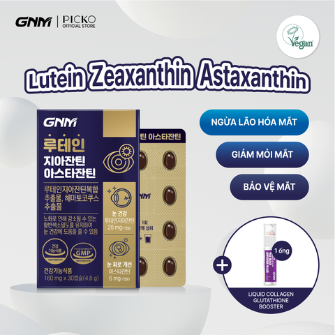 Hộp 30 viên Viên uống hỗ trợ mắt, cải thiện thị lực GNM Lutein Zeaxanthin Astaxanthin [Uống 1-2 viên mỗi ngày]