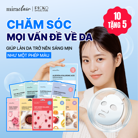 Combo Mix 10 Gói Mặt nạ dưỡng da thuần chay MIRACLAIR serum mask 23G