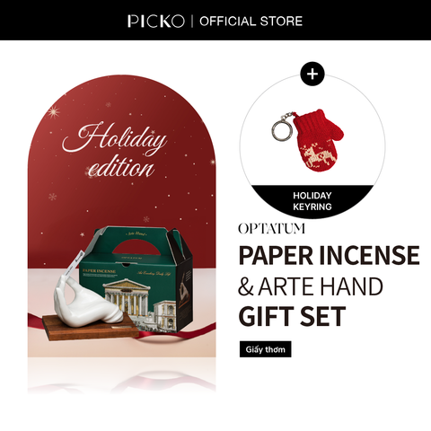 Optatum Set Giấy Thơm Và Giá Đỡ Bàn Tay Phiên Bản Giáng Sinh Optatum Paper Incense Gift Set