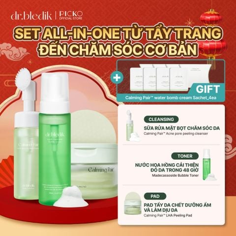 Bộ sản phẩm 3 món Sữa rửa mặt ngừa mụn, Nước hoa hồng và Hộp 60 Miếng Tẩy Tế Bào Chết Nhẹ Nhàng Và Làm Dịu Da