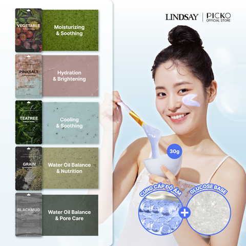 Mặt nạ dẻo dùng 1 lần kèm muỗng Lindsay Re:natural Modeling Mask (5 Loại)