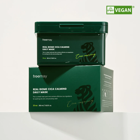 Mặt Nạ Thuần Chay Freemay Real Biome Cica Calming Daily Mask hộp 30 Miếng