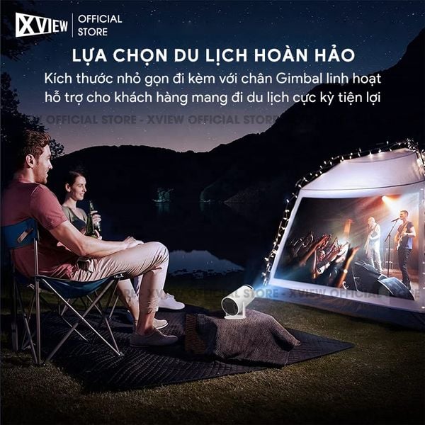 Xview XB100 Ultra - Máy chiếu mini giá rẻ tích hợp Hệ điều hành Android, độ sáng 250 ansi lumens, độ phân giải HD720p, hỗ trợ đầu vào 4K UHD và chỉnh nghiêng tự động theo chiều dọc