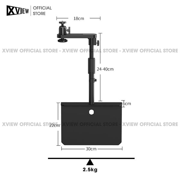 Chân gài đầu giường và để bàn - Chân giá đỡ hỗ trợ nhiều loại máy chiếu khác nhau, điều chỉnh xoay 360 độ dễ dàng, điều chỉnh độ cao 24-40 cm, chất liệu thép Carbon cao cấp chịu lực lên đến 5kg