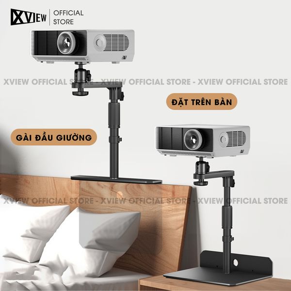 Chân gài đầu giường và để bàn - Chân giá đỡ hỗ trợ nhiều loại máy chiếu khác nhau, điều chỉnh xoay 360 độ dễ dàng, điều chỉnh độ cao 24-40 cm, chất liệu thép Carbon cao cấp chịu lực lên đến 5kg