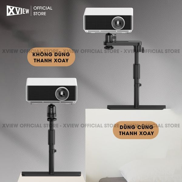 Chân gài đầu giường và để bàn - Chân giá đỡ hỗ trợ nhiều loại máy chiếu khác nhau, điều chỉnh xoay 360 độ dễ dàng, điều chỉnh độ cao 24-40 cm, chất liệu thép Carbon cao cấp chịu lực lên đến 5kg