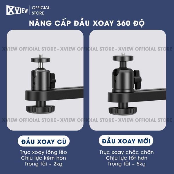 Chân gài đầu giường và để bàn - Chân giá đỡ hỗ trợ nhiều loại máy chiếu khác nhau, điều chỉnh xoay 360 độ dễ dàng, điều chỉnh độ cao 24-40 cm, chất liệu thép Carbon cao cấp chịu lực lên đến 5kg