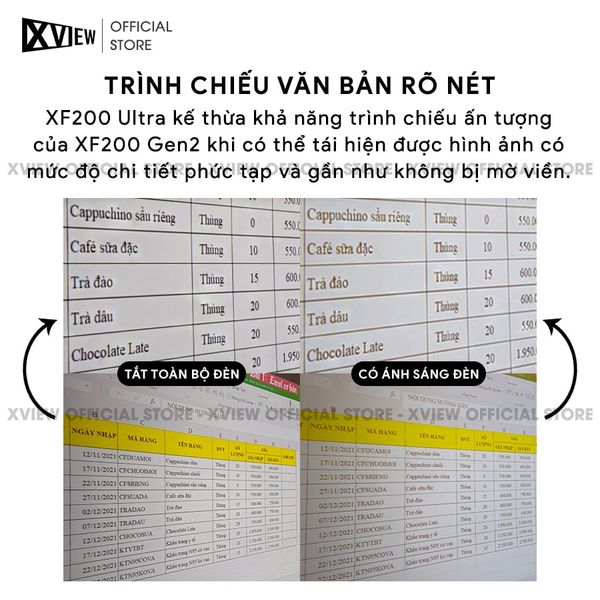 Xview XF200 Ultra - Máy chiếu LED LCD sáng nhất hiện nay, độ sáng lên đến 1.800 ansi, phân giải thực chuẩn Full HD 1080p, hỗ trợ hệ điều hành Android TV mượt mà và chân giá truyền động điện tử thông minh