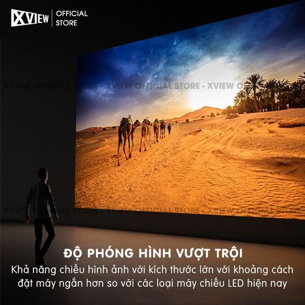 Xview Xcine4 Pro2 - Máy chiếu mini tích hợp Android TV, độ sáng lên đến 900 ansi lumens, phân giải thực chuẩn Full HD 1080p, sử dụng công nghệ quang học mới nhất hạn chế 98% mờ viền, hỗ trợ Auto focus và Autokeystone