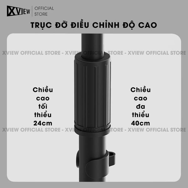 Chân gài đầu giường và để bàn - Chân giá đỡ hỗ trợ nhiều loại máy chiếu khác nhau, điều chỉnh xoay 360 độ dễ dàng, điều chỉnh độ cao 24-40 cm, chất liệu thép Carbon cao cấp chịu lực lên đến 5kg