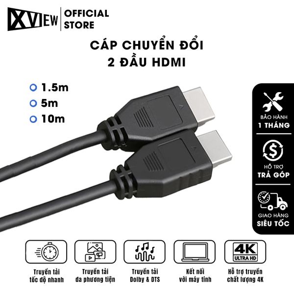 Cáp 2 đầu HDMI - Truyền tải chất lượng cao, xịn, bền, hỗ trọ 3 độ dài