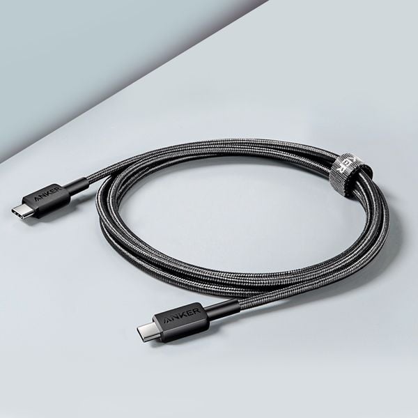 Cáp sạc Anker 322 C-C 1.8m Nylon Màu Đen/ Trắng