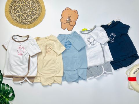  BỘ COTTON 4C XUẤT-BO VẠT ÁO CHO BÉ 9-30KG 