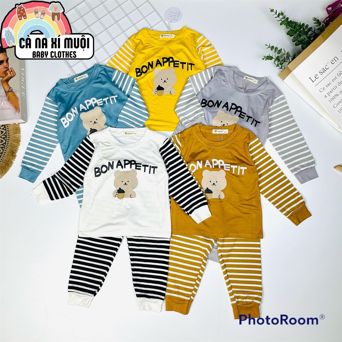 DÀI  COTTON LẠNH PHỐI SỌC IN GẤU 9-30KG SIÊU XINH CHO BÉ TRAI-GÁI