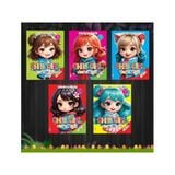  Combo 5 quyển - Chibi Girl tô màu bé gái - Đáng yêu - dán hình & tô màu IQ EQ CQ kèm sticker 