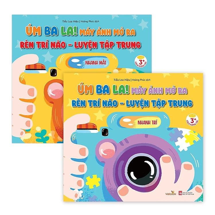  Úm Ba La! Máy Ảnh Mở Ra! RÈN TRÍ NÃO - LUYỆN TẠP TRUNG - Nhanh Mắt, Nhanh Trí - Sách tương tác - Dành cho trẻ 3+( Combo 2 cuốn ) 