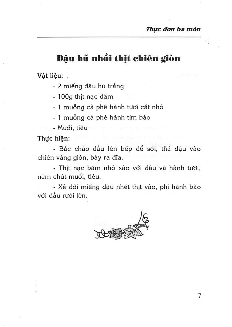  Thực Đơn Ba Món 