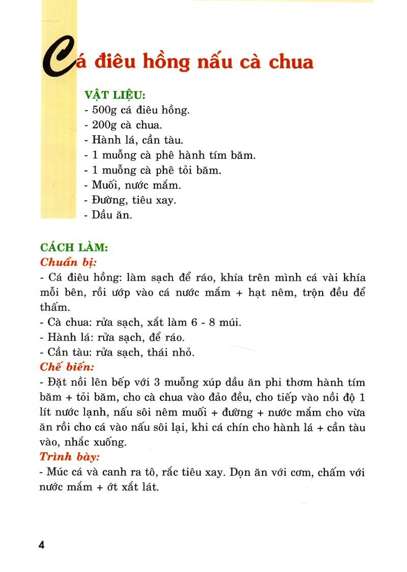  Thực Đơn Nấu Ăn Gia Đình 1 