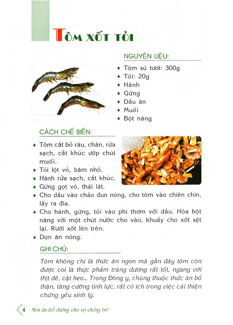  Món Ăn Bổ Dưỡng Cho Vợ Chồng Trẻ 