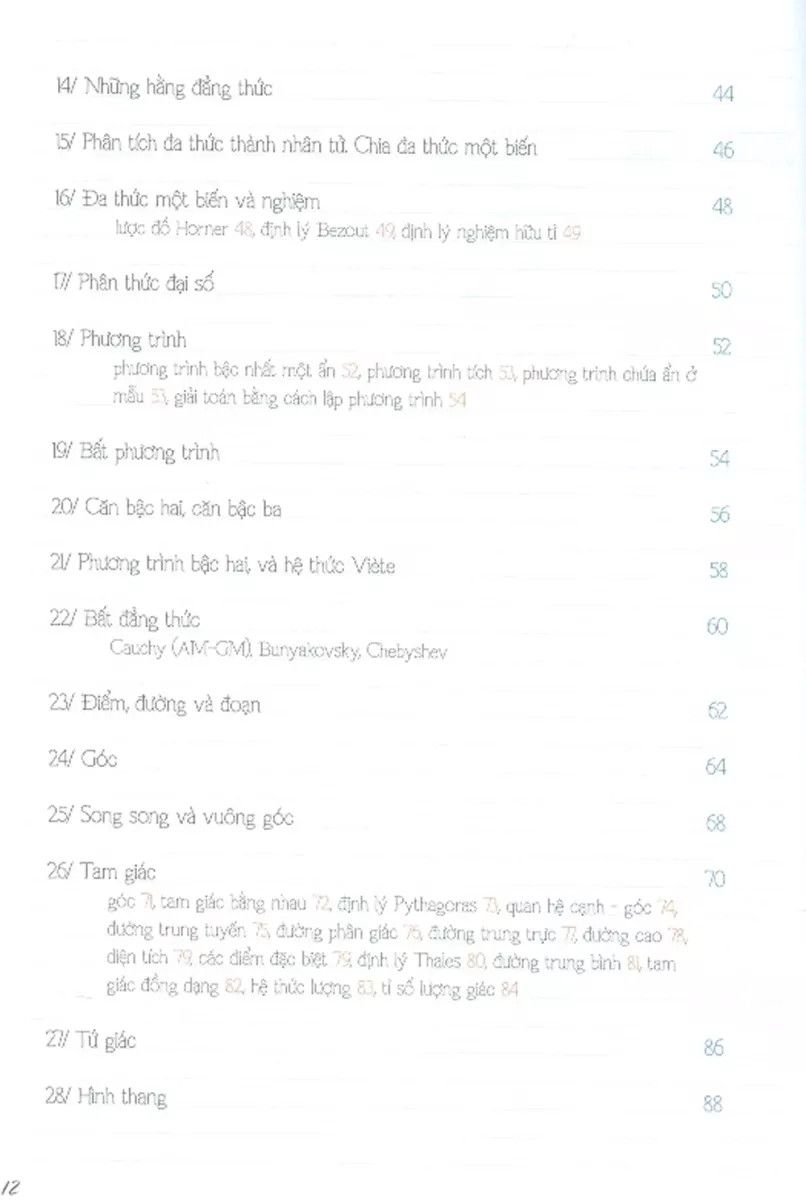 Tóm Tắt Kiến Thức Toán Phổ Thông 