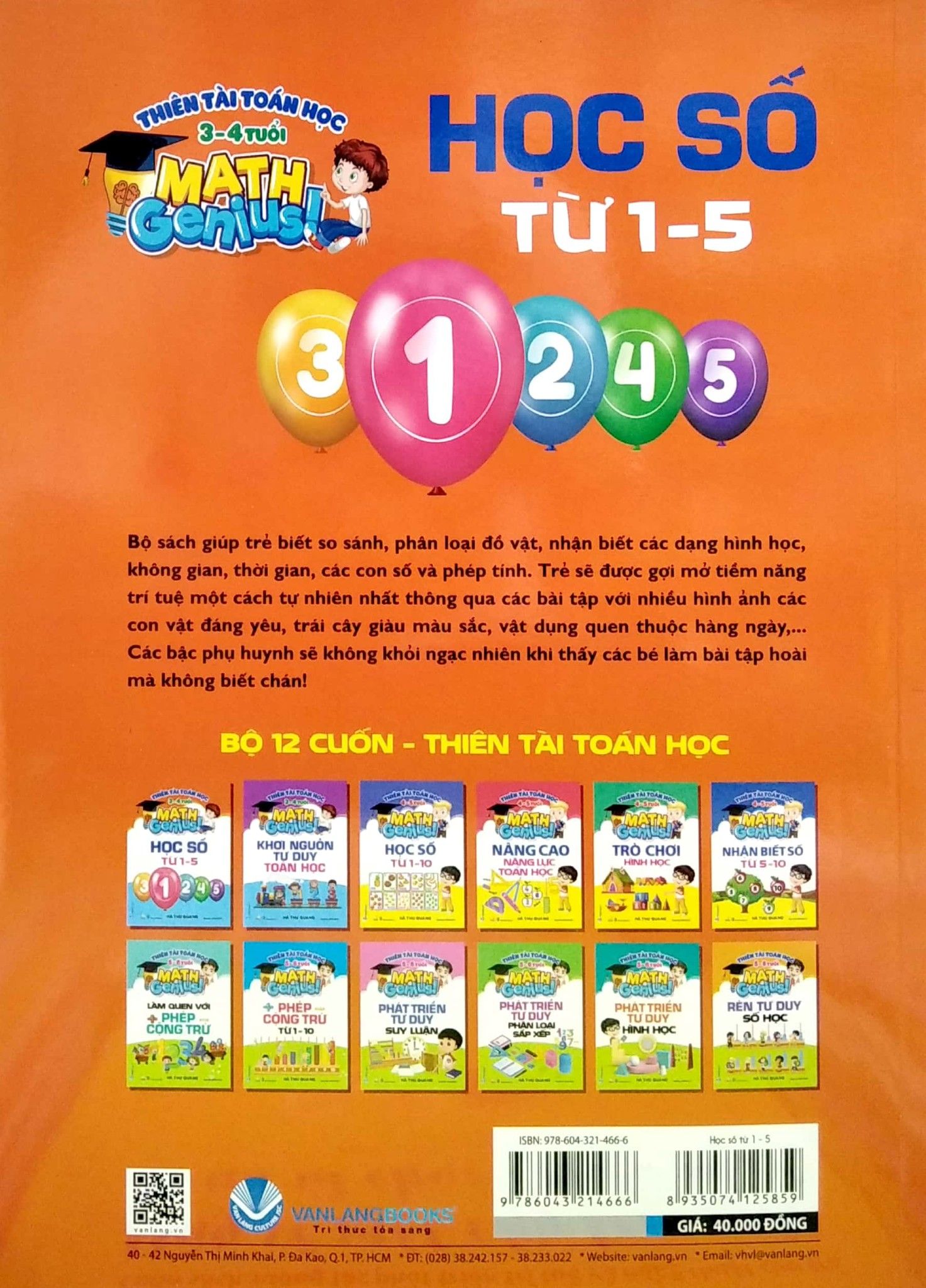  Thiên Tài Toán Học (3 - 4 Tuổi) - Học Số Từ 1 - 5 