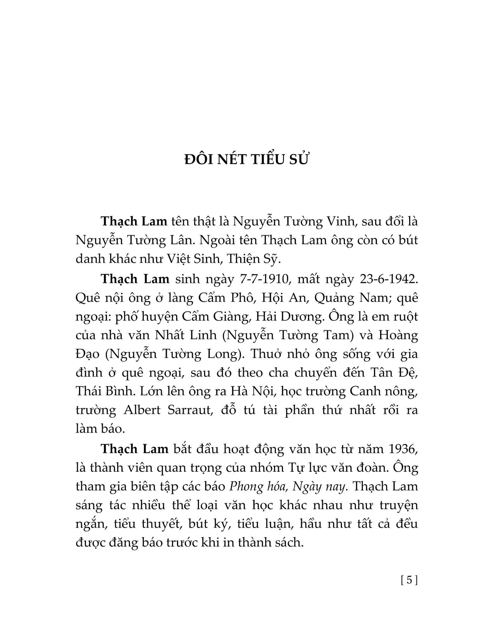  Tuyển Tập Thạch Lam 