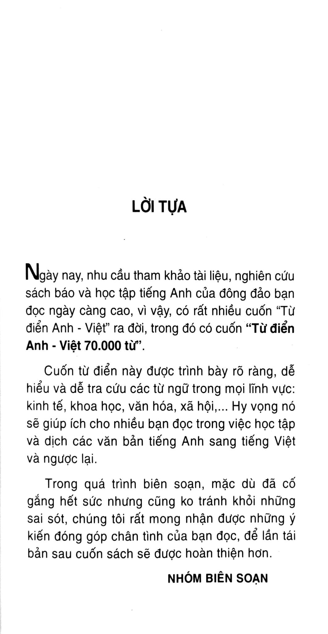  Từ Điển Anh - Việt 70.000 Từ (Vl) 
