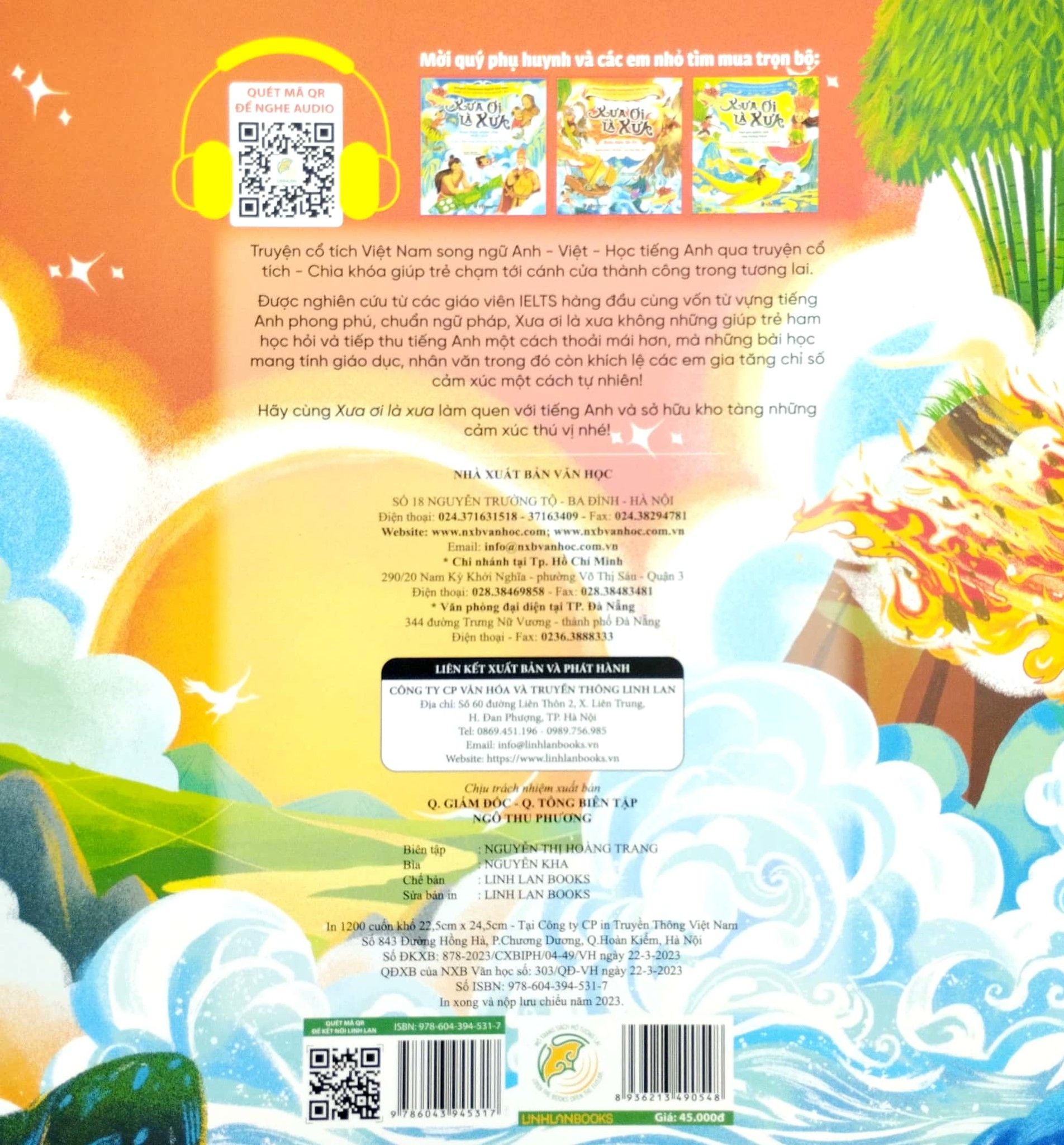  Xưa ơi là xưa - Truyện cổ tích Việt Nam chọn lọc Song ngữ Việt - Anh - Thánh Gióng - Yết Kiêu - Sơn Tinh Thủy Tinh 