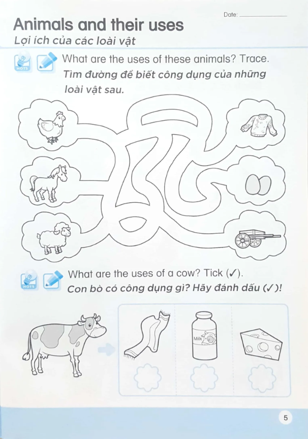  Khoa Học Tiền Tiểu Học Song Ngữ - Sách Luyện Tập 5 