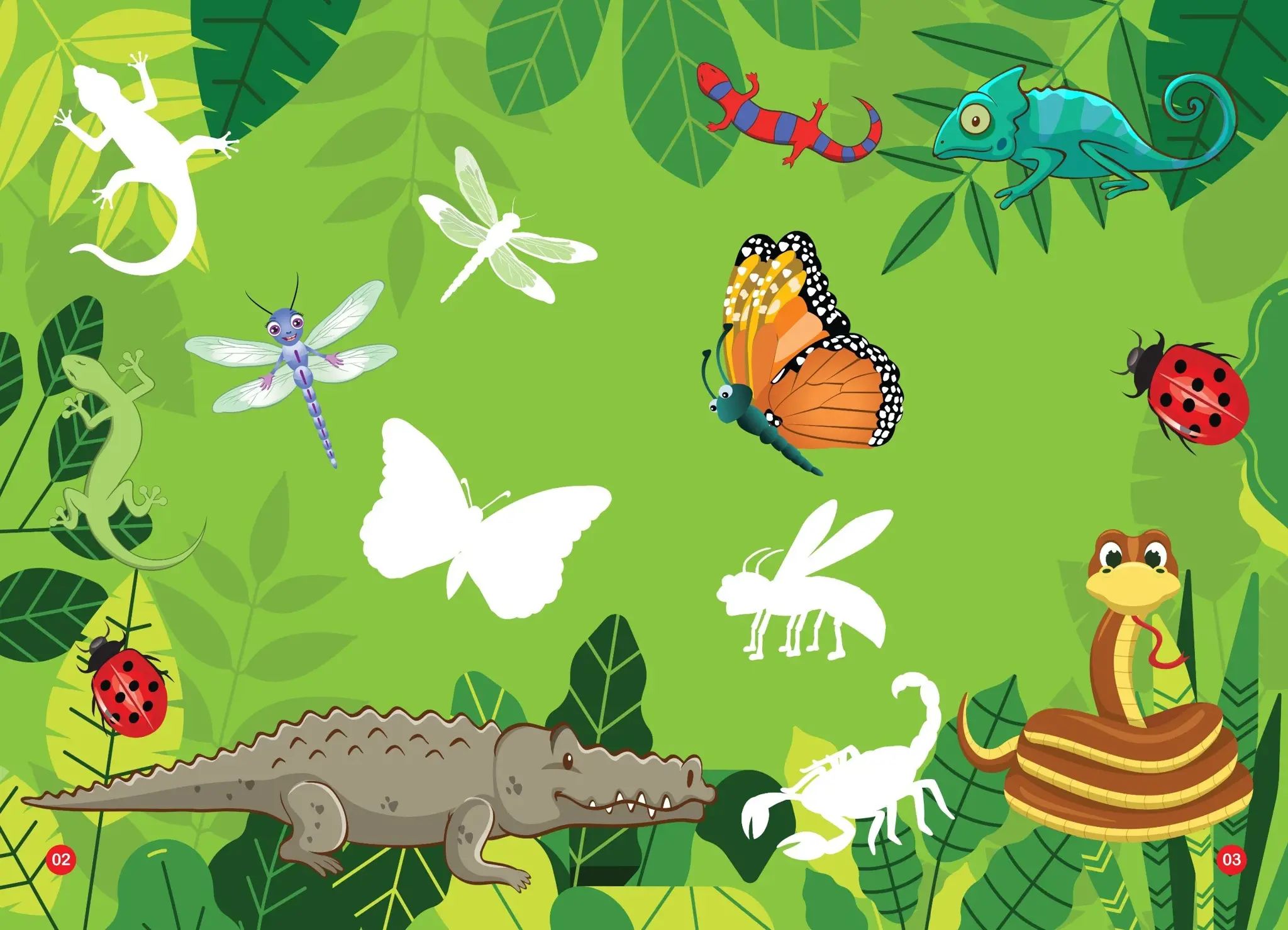  Sticker - Thế Giới Động Vật - Côn Trùng Bò Sát Lưỡng Cư 