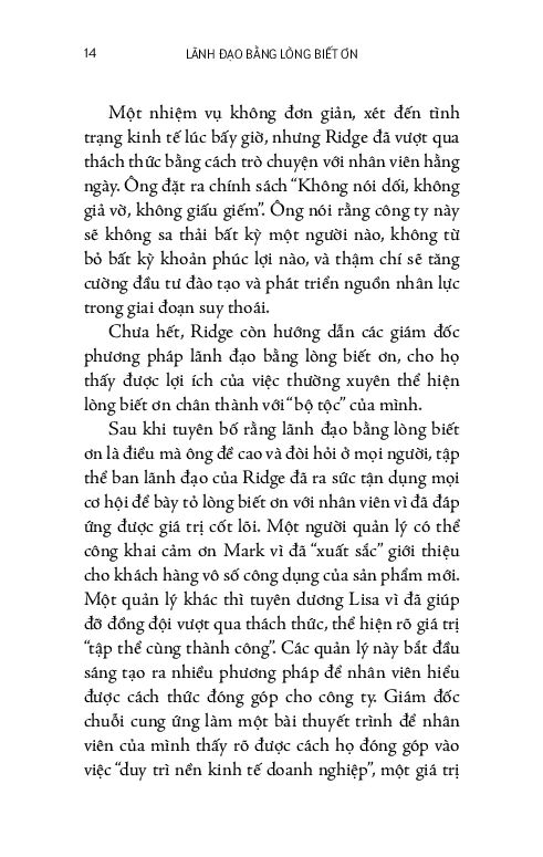  Lãnh Đạo Bằng Lòng Biết Ơn 