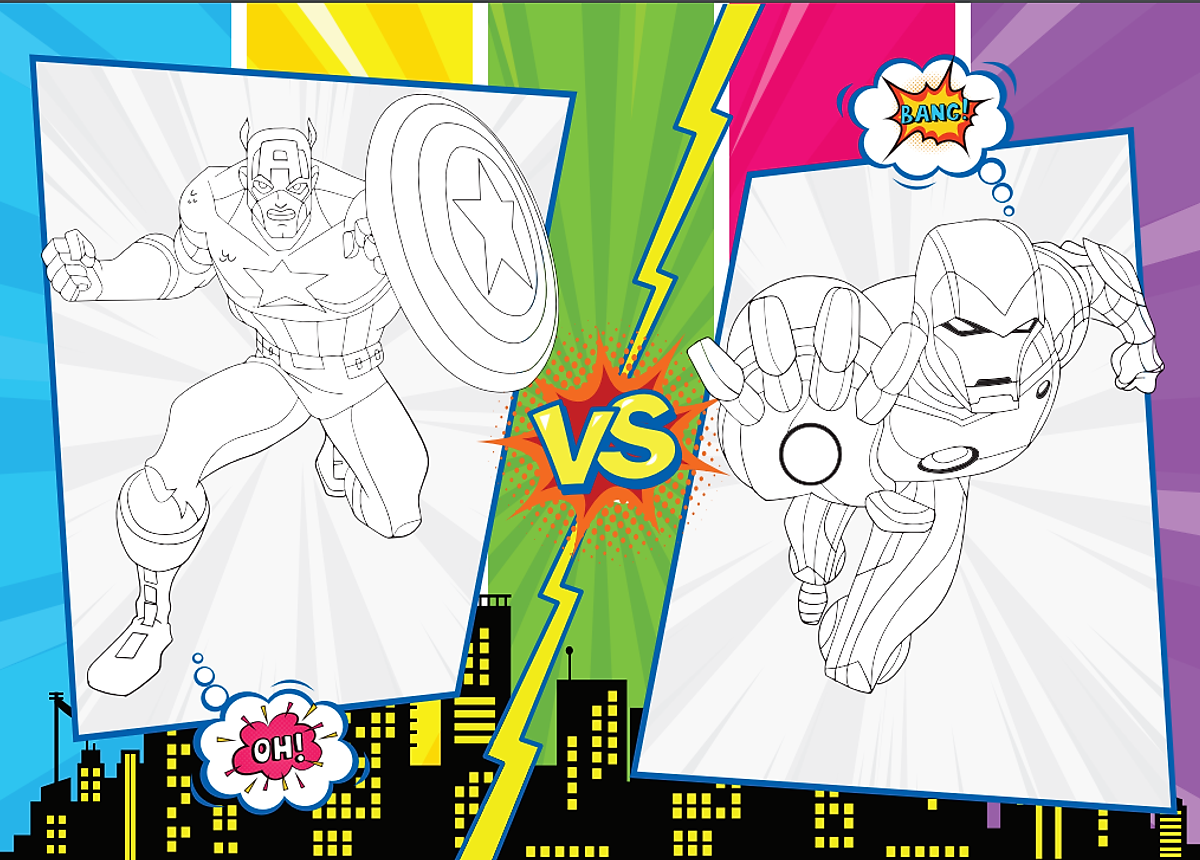  Tô màu rèn luyện IQ EQ CQ - Super heroes siêu anh hùng T2 tặng kèm sticker 