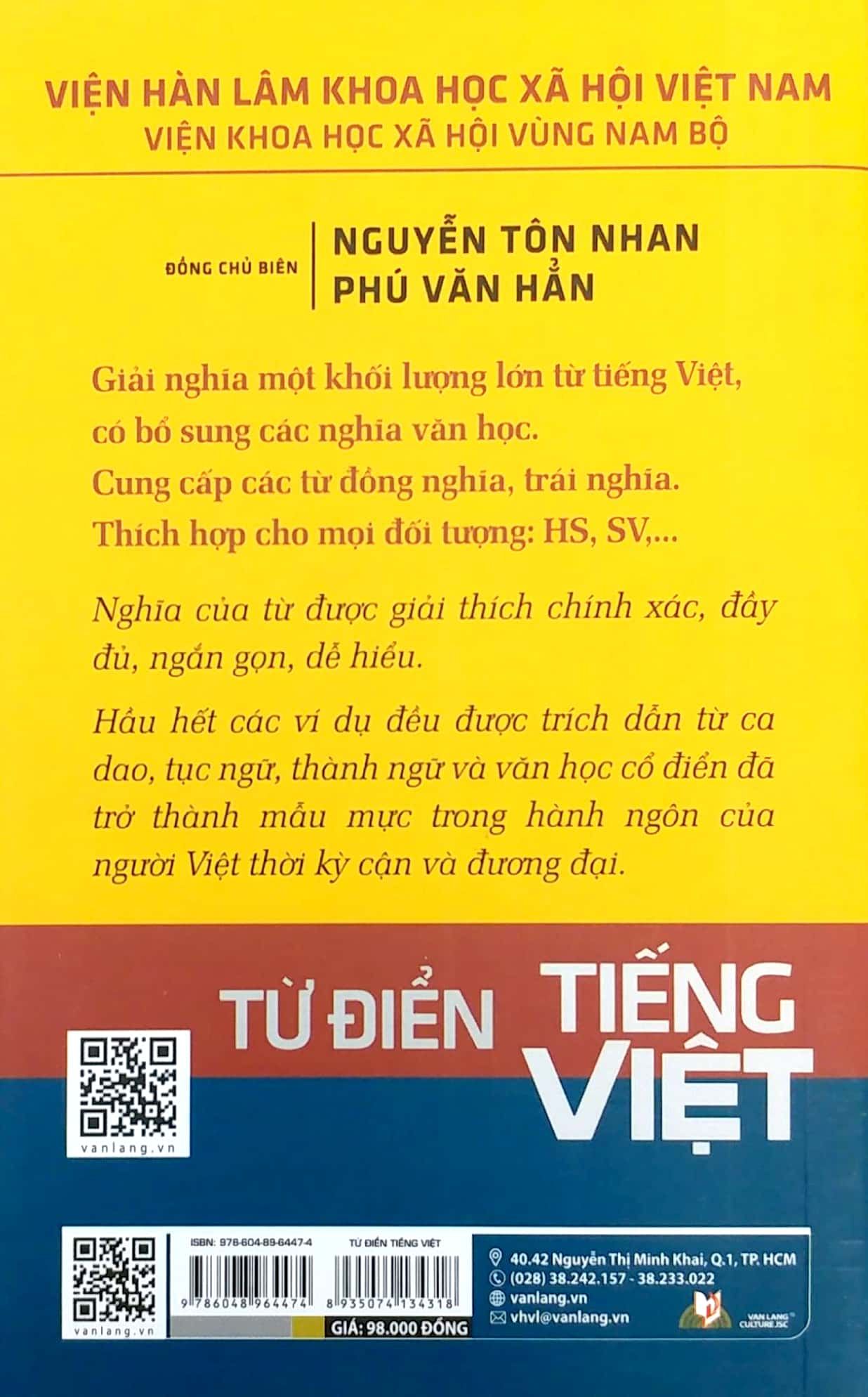  Từ Điển Tiếng Việt (10X16 Vl) 