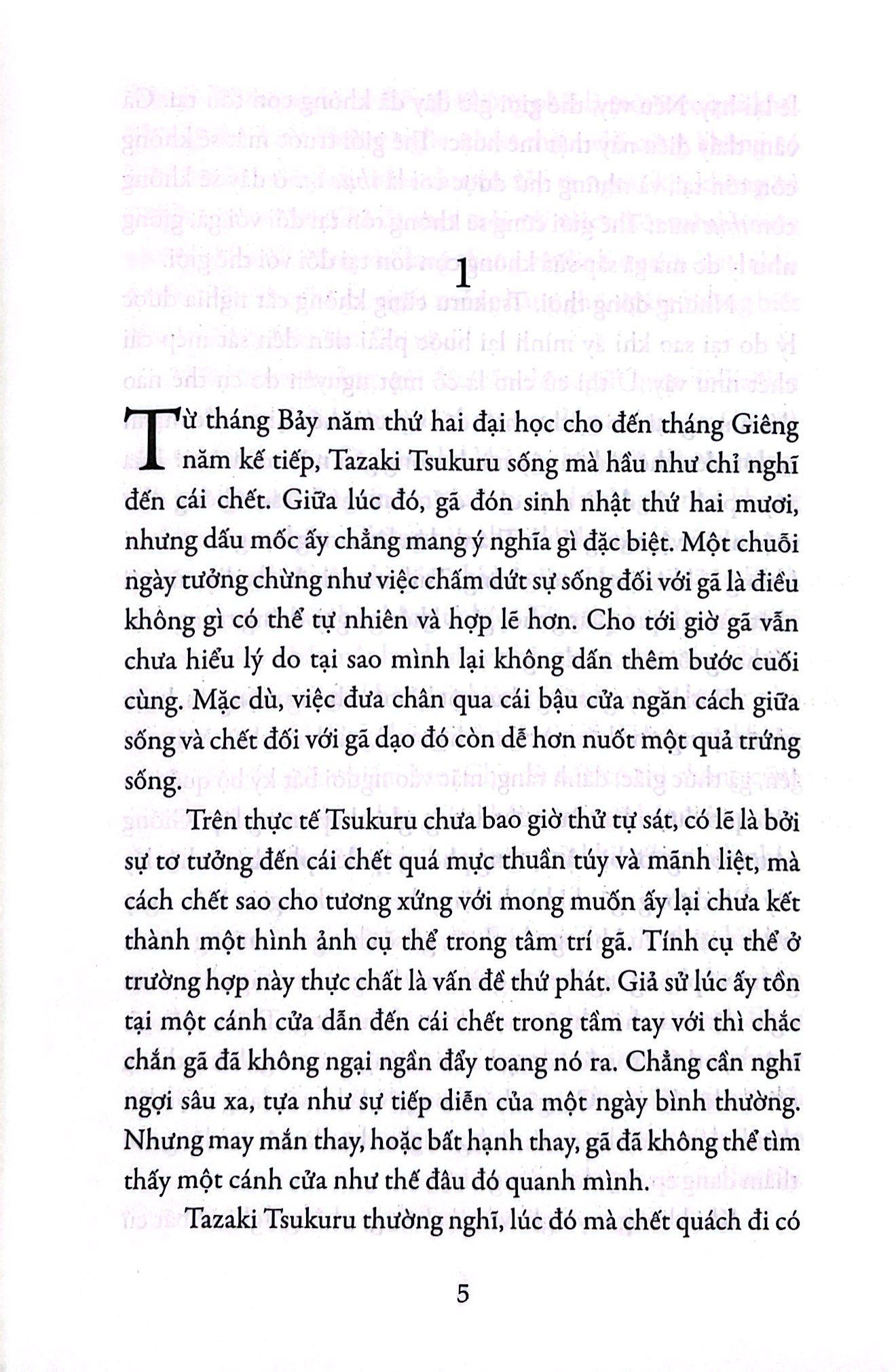  Tazaki Tsukuru Không Màu Và Những Năm Tháng Hành Hương (Tái Bản 2024) 