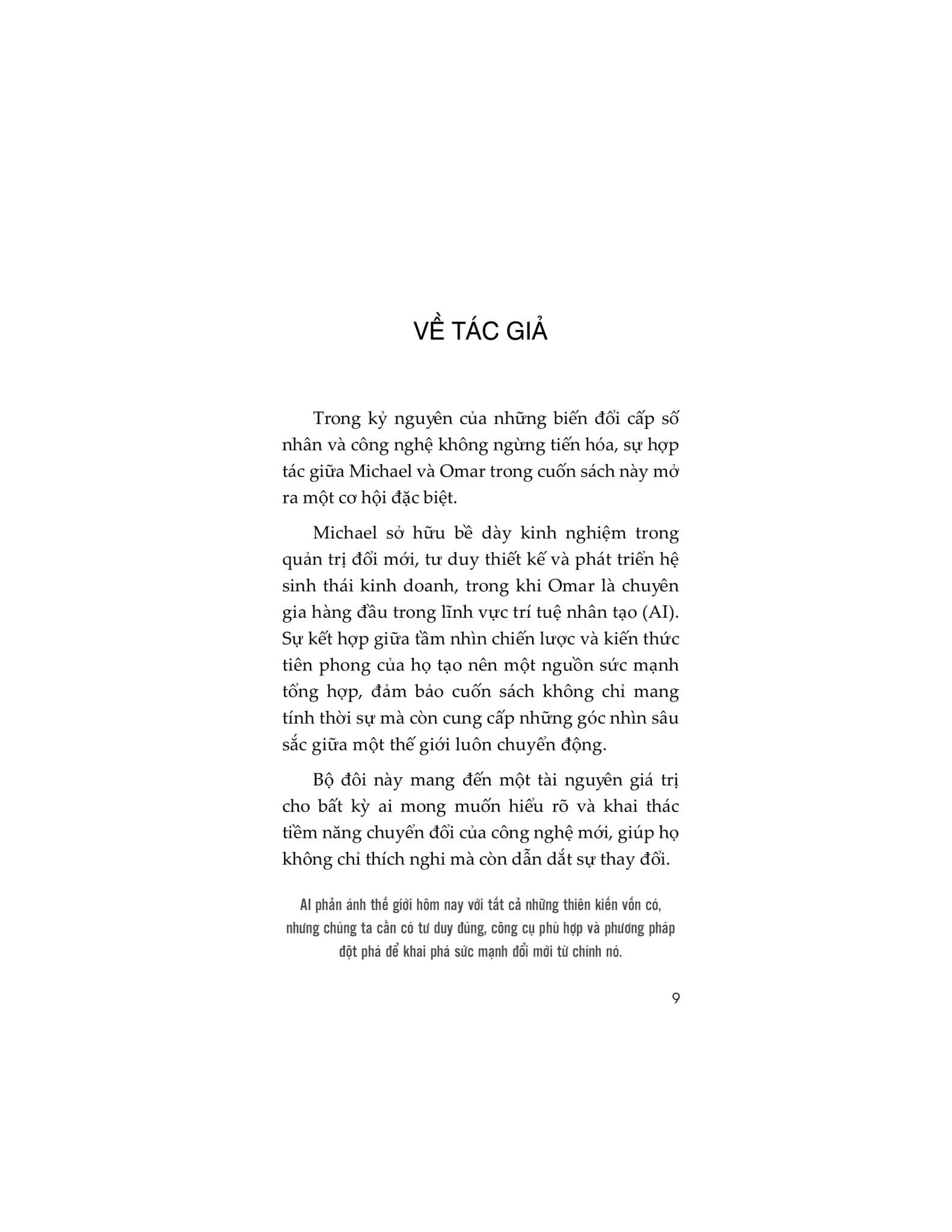  AI Tạo Sinh - AI And Innovation 