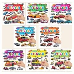  Combo 8 quyển - Trò chơi dán hình IQ - EQ -CQ Sticker - Xe Thông Dụng 1 sao + Xe Thông Dụng- 2 sao + Xe Công Trình- 1 sao +  Xe Công Trình- 2 sao + Xe thể thao- 1 sao + Xe thể thao- 2 sao + Siêu xe - 1 sao +Siêu xe - 2 sao 